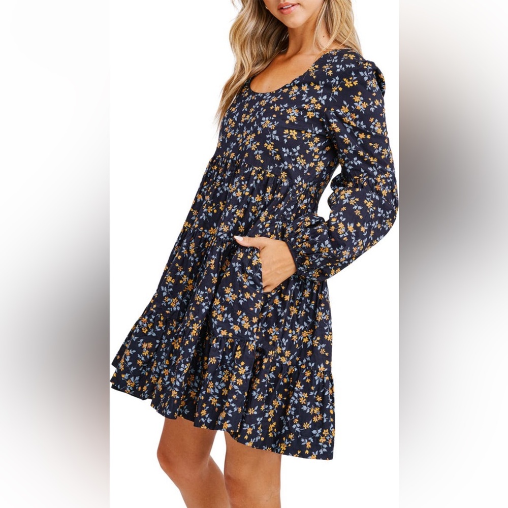 *NWT* En Saison Tiered Long Sleeve Minidress - Picture 4 of 6